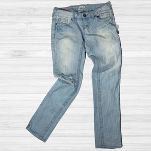 YNO Size 0 Boyfriend Jeans Distressed Faded Blue for Teen or Junior